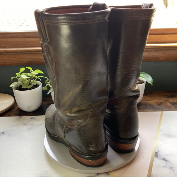 Chippewa Pull On Brown Leather Boots Size 8EE Men Cowboy Work - Picture 4 of 9